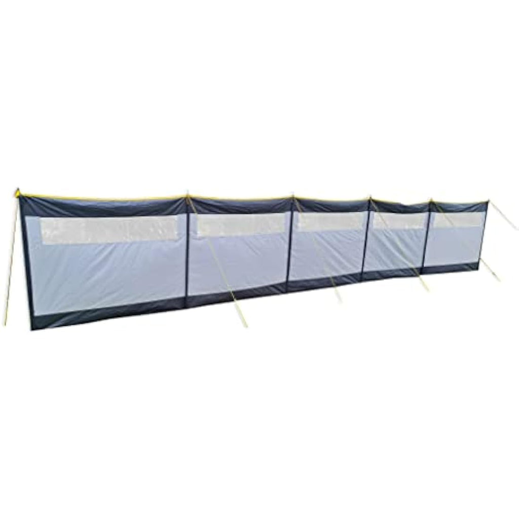 Bits4Reasons 5 Panel Steel Poled Camping Windbreak with Windows - 8m