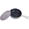 iBasingo 1000ml Titanium Camping Frying Pan with Lid & Folding Handle