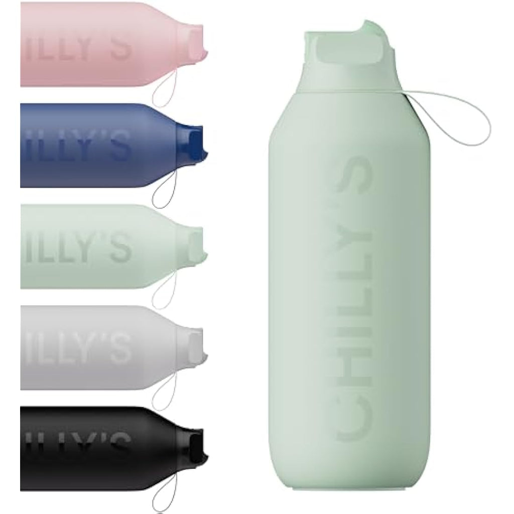 Chilly's Series 2 Flip Water Bottle – Insulated Stainless Steel, 1L