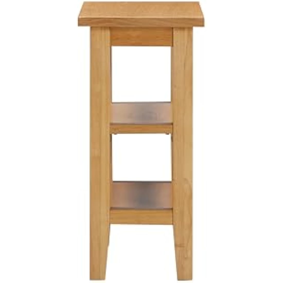 Hallowood Aston Oak Side Table – Slim Wooden Bedside Table with Shelves