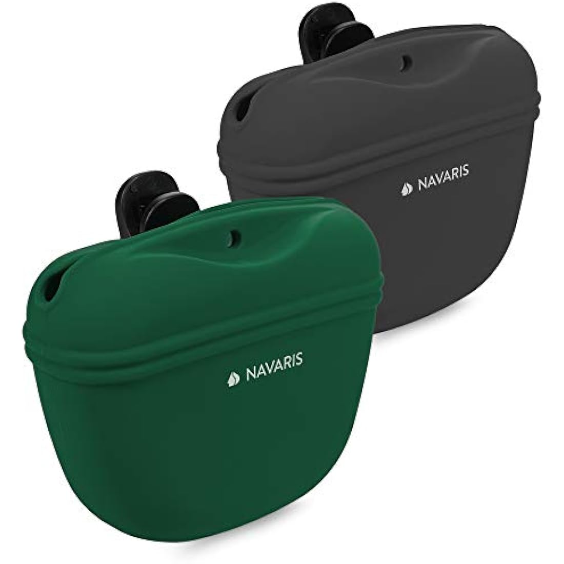 Navaris Silicone Dog Treat Pouch – 2-Pack Training Bag with Belt Clip