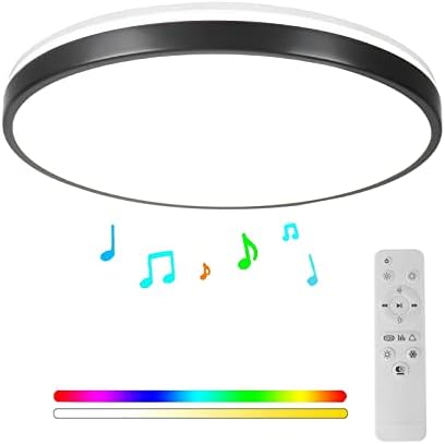 Horevo 24W Bluetooth Ceiling Light with Speaker | Dimmable RGB LED