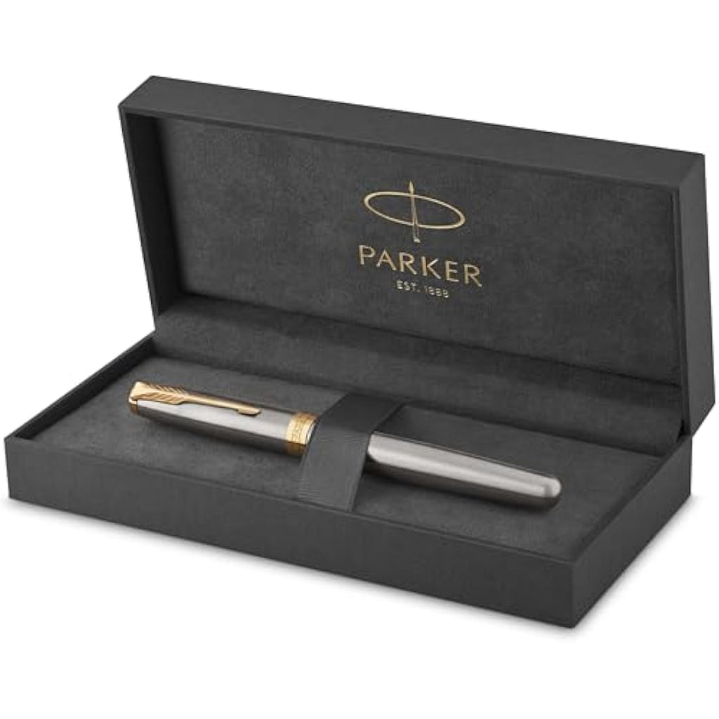 Parker Sonnet Fountain Pen – Stainless Steel & Gold Trim, Fine Nib