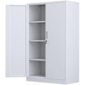 Metal Storage Cabinet | Lockable Steel Cupboard with 3 Shelves
