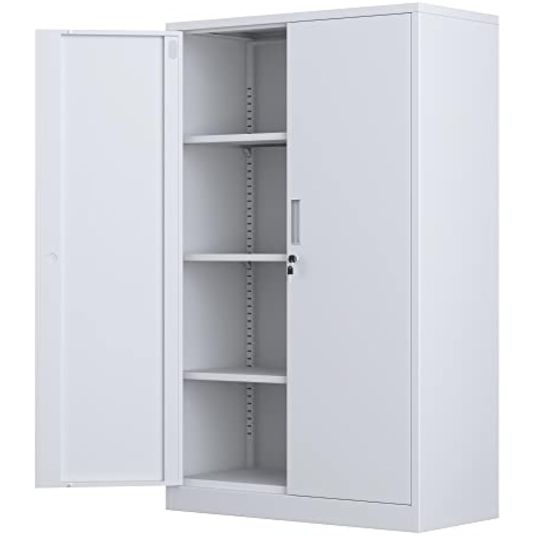 Metal Storage Cabinet | Lockable Steel Cupboard with 3 Shelves