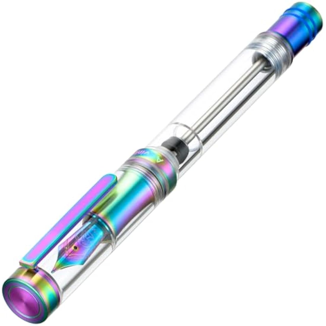 Asvine V200 Titanium Vacuum Fountain Pen | Rainbow Bock Fine Nib