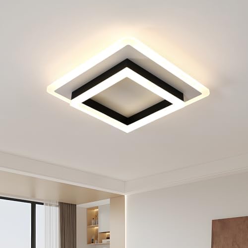 Comely Modern Square LED Ceiling Light – 30W 4500K Black & White