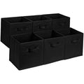 Jolof Store Collapsible Fabric Storage Cubes - 6 Pack, Black, 33cm