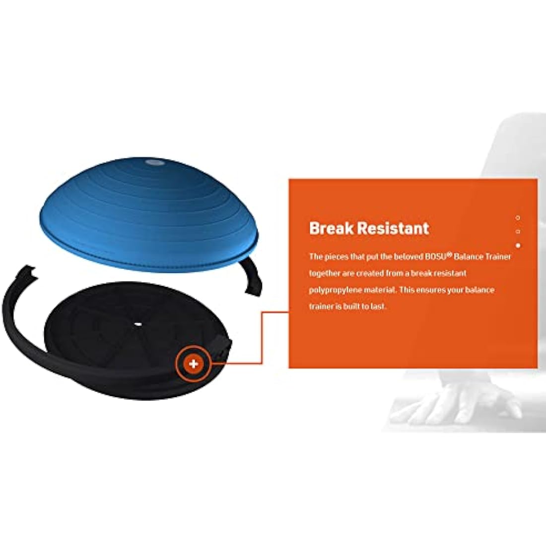 BOSU Original Balance Trainer – 26 Inch Home Gym Stability Equipment
