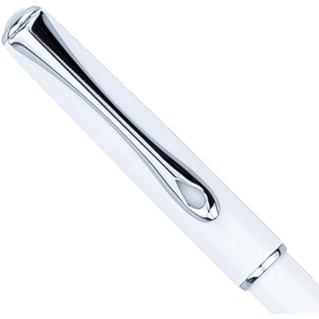 Diplomat Traveller Ballpoint Pen Set – Stainless Steel & Chrome White