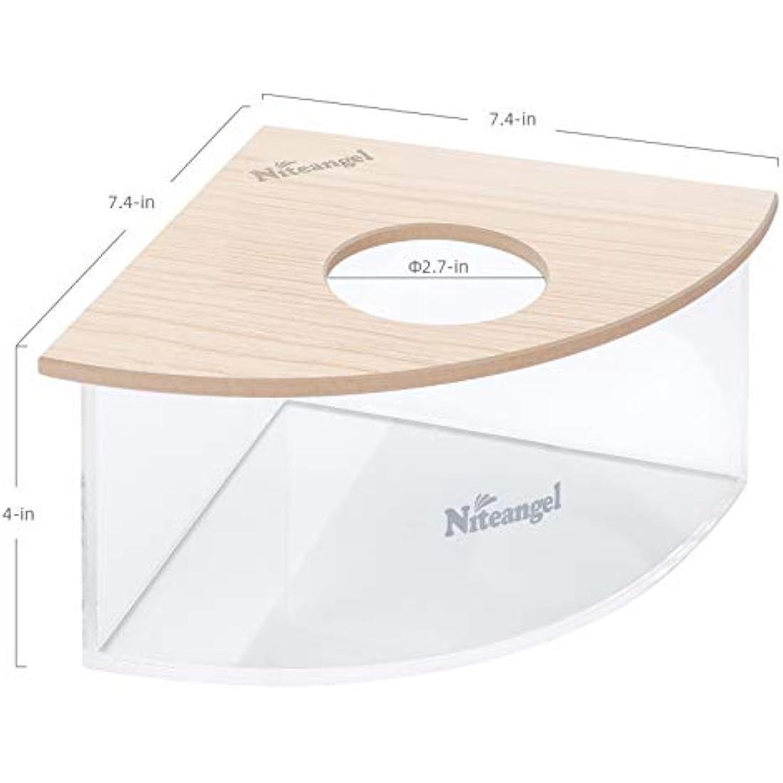 Niteangel Acrylic Hamster Sand Bath Box – Fan-Shaped Digging Container