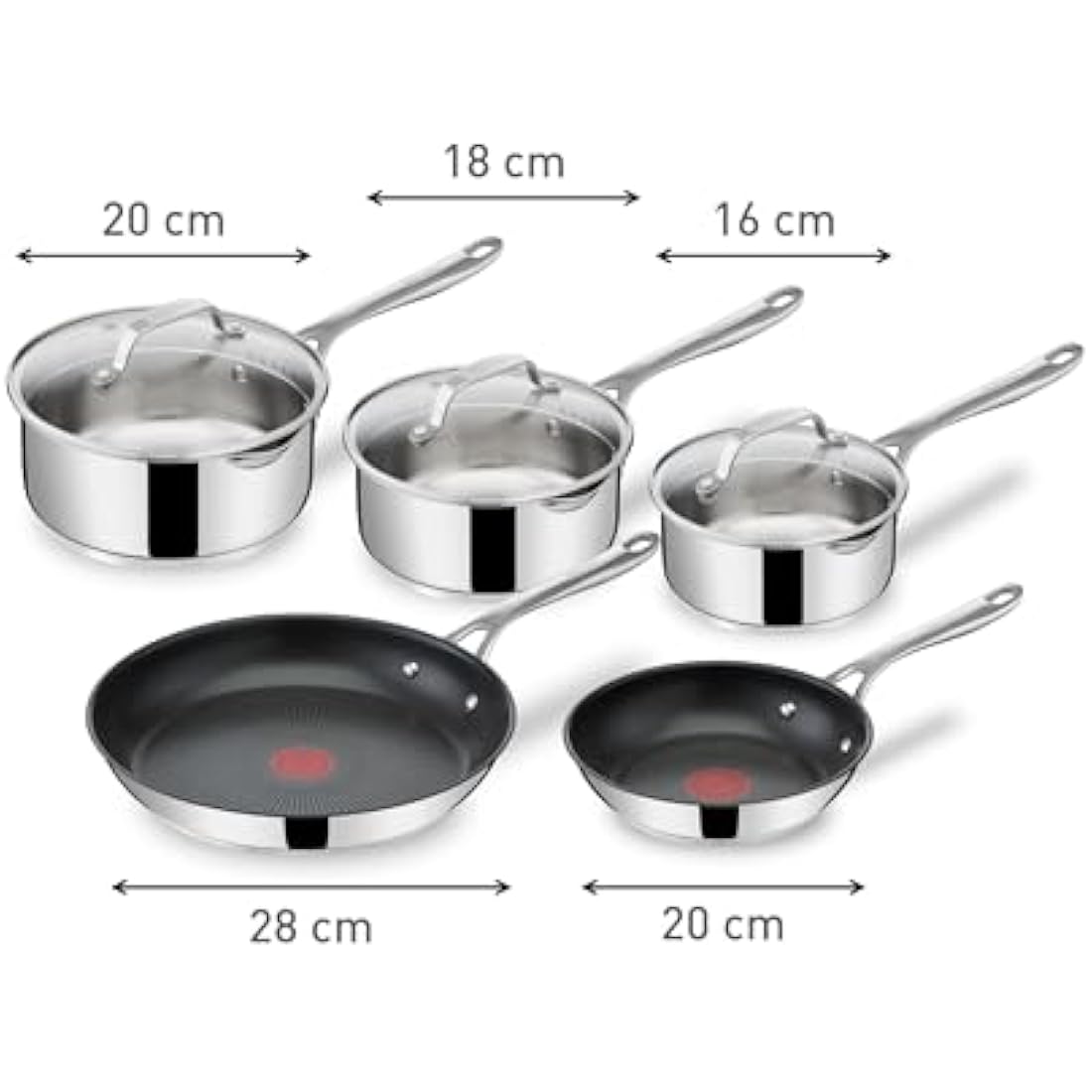 Tefal Jamie Oliver Cook's Direct 5 Piece Stainless Steel Cookware Set