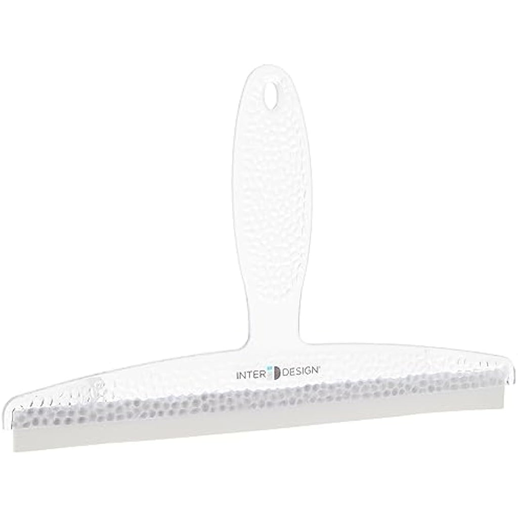 iDesign Shower Squeegee with Suction Cup – Clear Plastic Window Wiper
