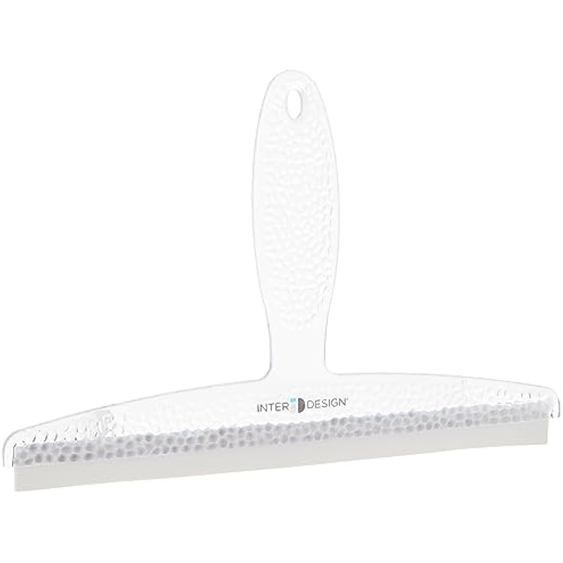 iDesign Shower Squeegee with Suction Cup – Clear Plastic Window Wiper