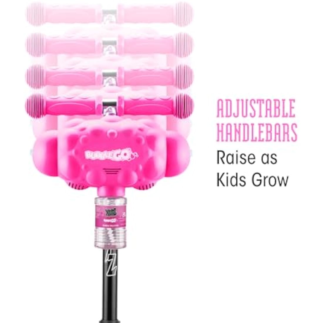 Xootz Bubble Go Kids 3-Wheel Scooter – Foldable Bubble Machine, Pink