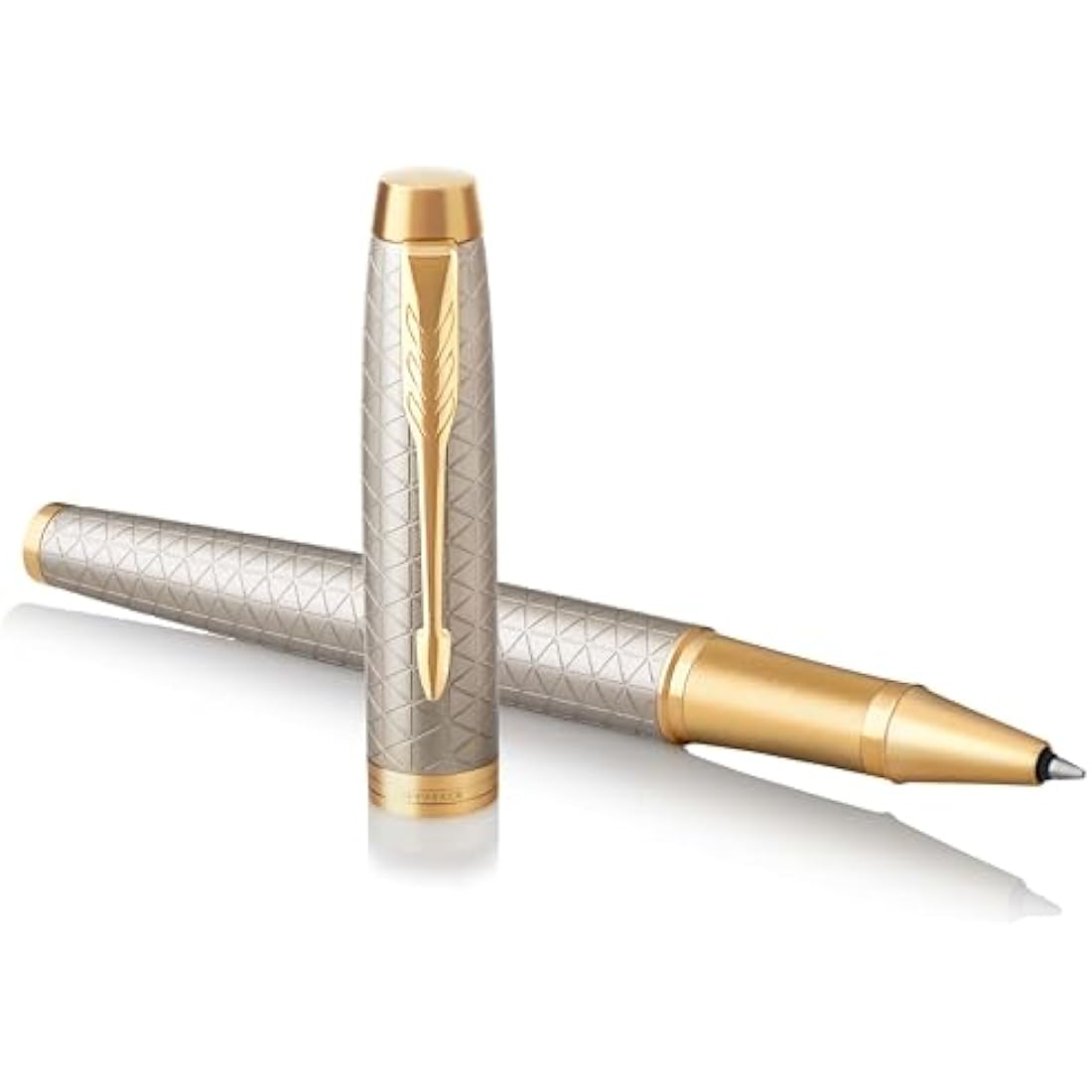 Parker IM Rollerball Pen – Premium Warm Silver Fine Point Black Ink