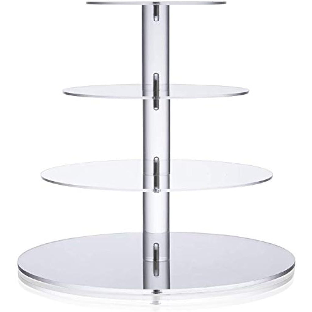 ULIFEME 4 Tier Cupcake Stand – Clear Acrylic Round Dessert Tower