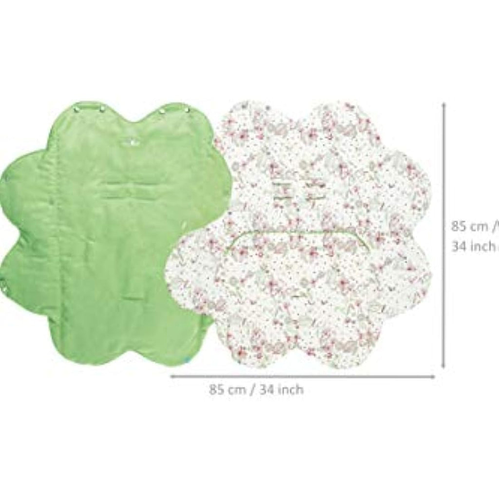 Wallaboo Leaf Baby Blanket – Soft Faux Suede & Cotton Wrap, Green