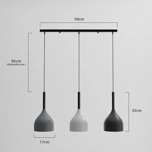 Jolof Store 3-Light Nordic Pendant Lamp – 50cm Metal Ceiling Fixture