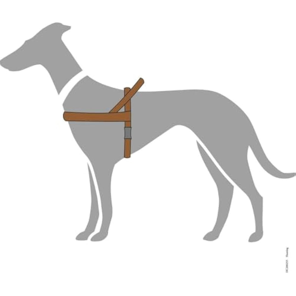 Hunter Norwegian Dog Harness – Durable Brown Leather, 45 x 58-79 cm
