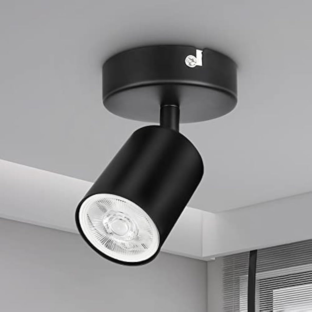 Jolof Store Matt Black Industrial Wall Spotlight - Adjustable GU10