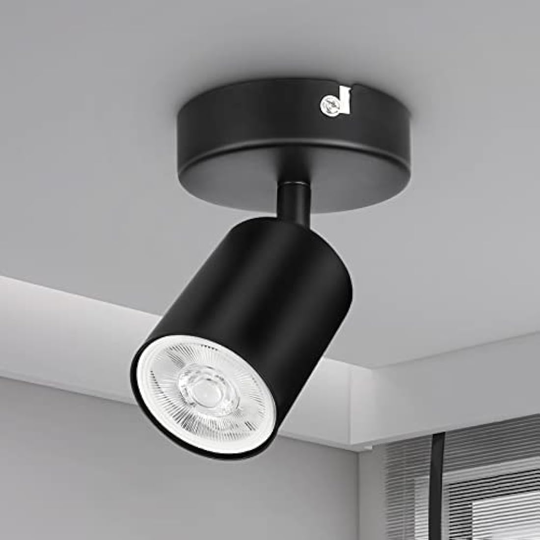 Jolof Store Matt Black Industrial Wall Spotlight - Adjustable GU10