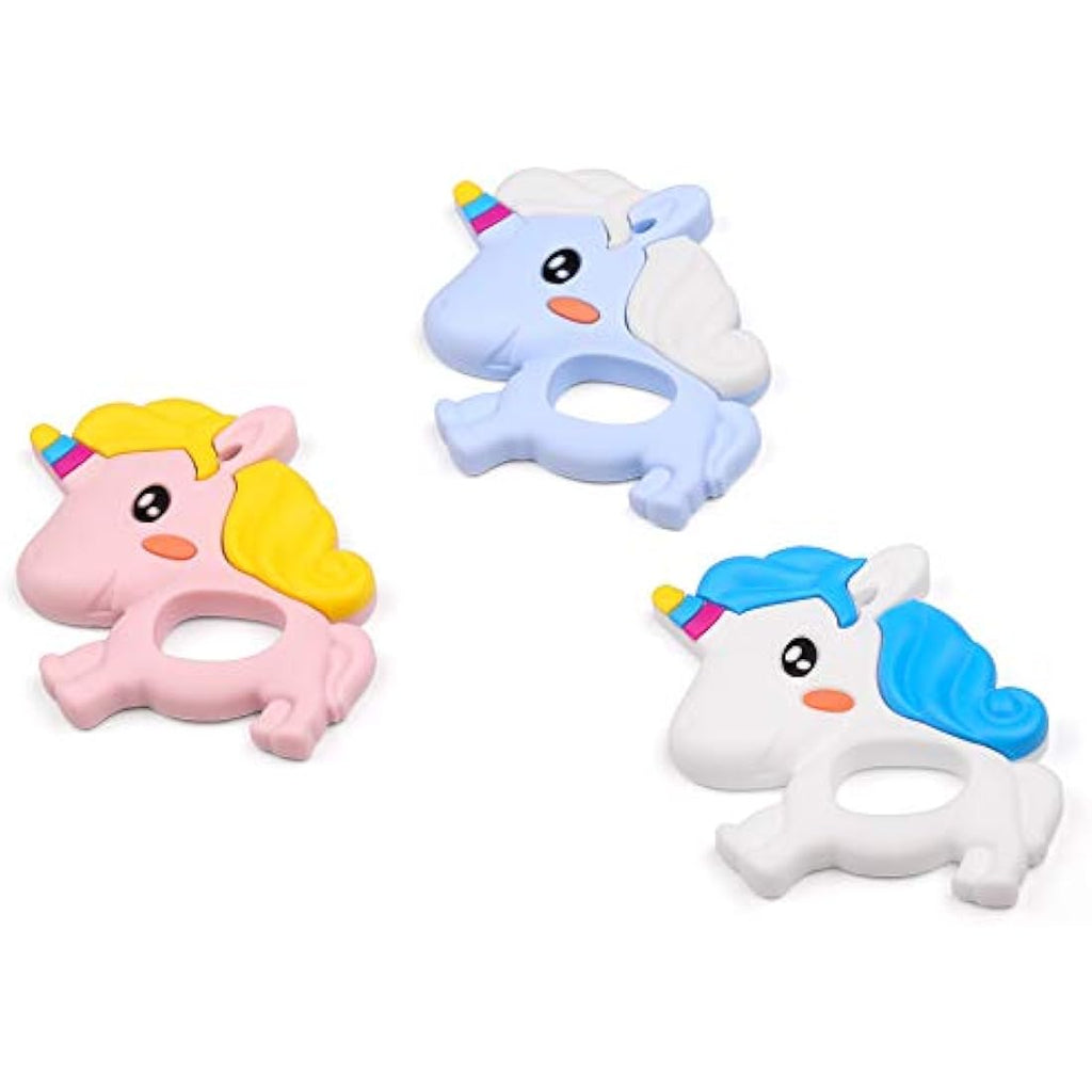 PREMYO Silicone Baby Teething Toy – BPA Free Unicorn Teether, Pink