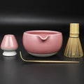 Artcome Matcha Tea Ceremony Kit – Bamboo Whisk and Pink Pottery Bowl