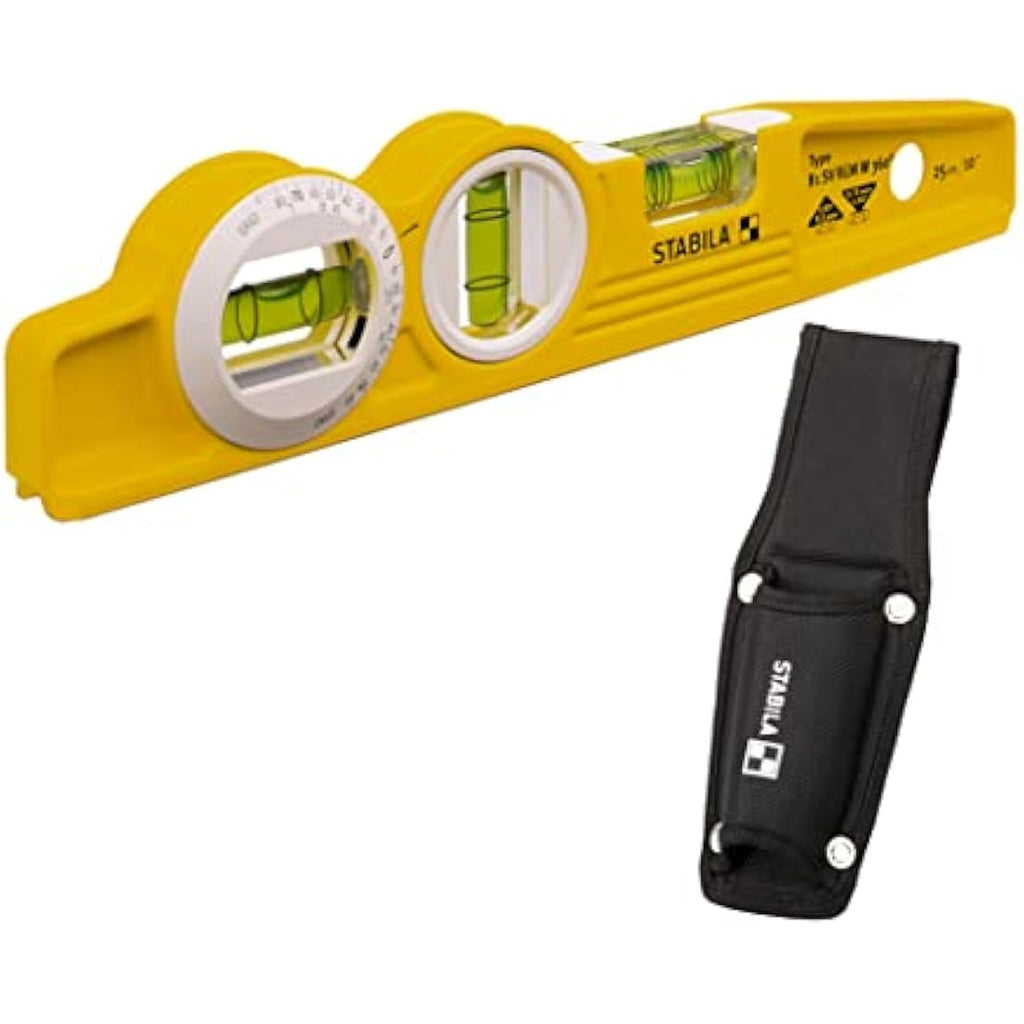 Stabila 81 SV REM W360 Torpedo Spirit Level with Bag - 25cm Yellow