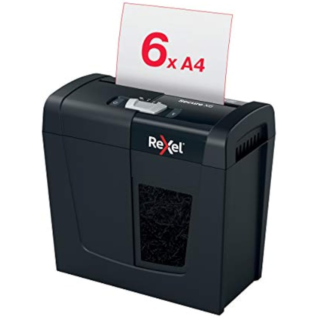 Rexel Secure X6 Cross Cut Paper Shredder | P4 Security, 10L Bin - Black
