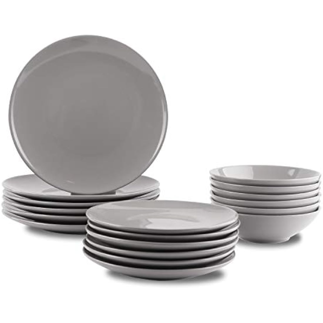 Jolof Store 18-Piece Stoneware Dinnerware Set | Smokey Grey, Service for 6