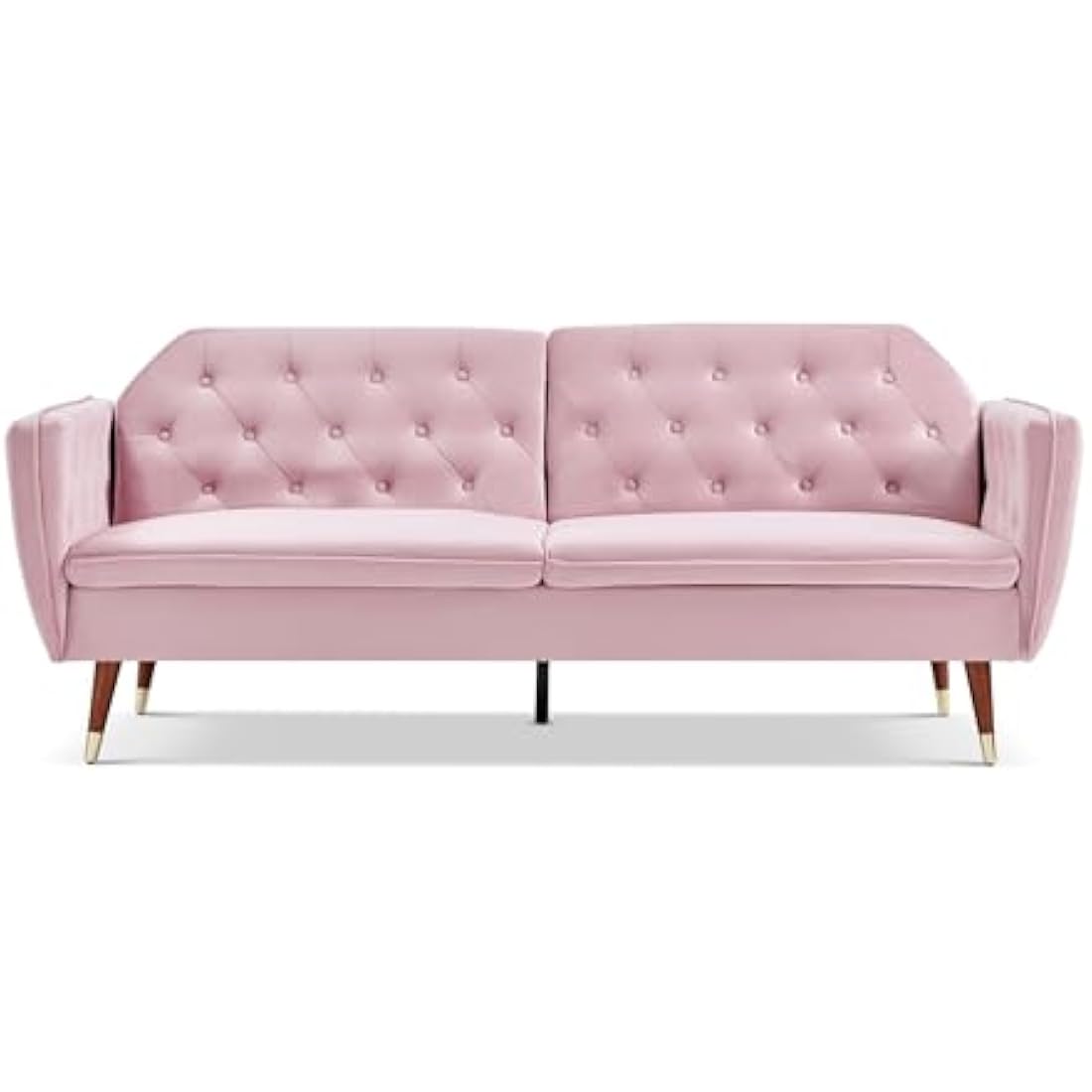 Bravich Victoria 3 Seater Velvet Sofa Bed with Gold Legs – Rose