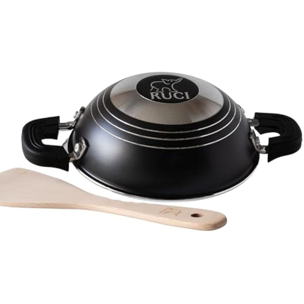 RUCI Non-Stick Hopper Pan with Glass Lid – 20cm Sri Lankan Cookware