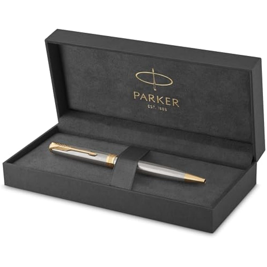 Parker Sonnet Ballpoint Pen – Stainless Steel with Gold Trim