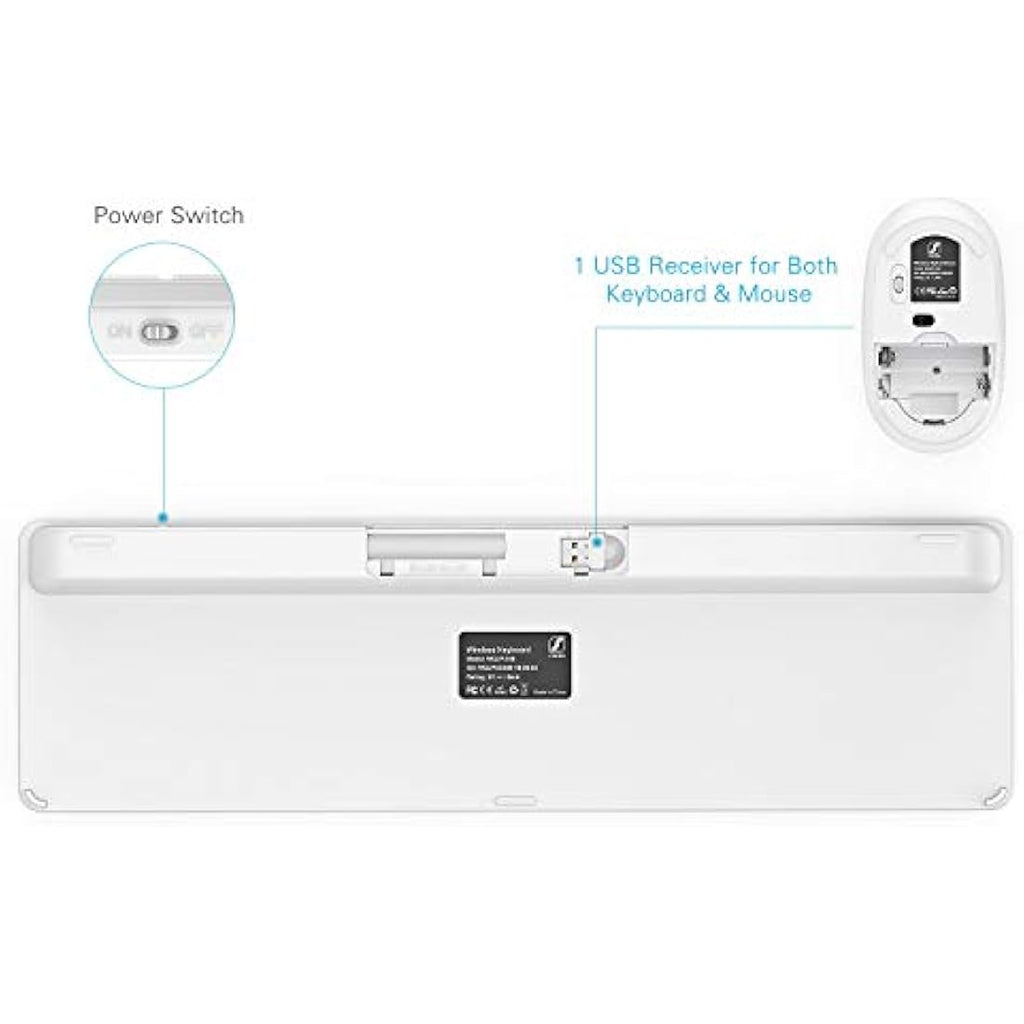 Seenda Wireless Keyboard and Mouse Set | Ultra Slim Full Size UK Layout