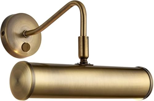 National Lighting Antique Brass LED Picture Light | 230mm Wall Display Lamp