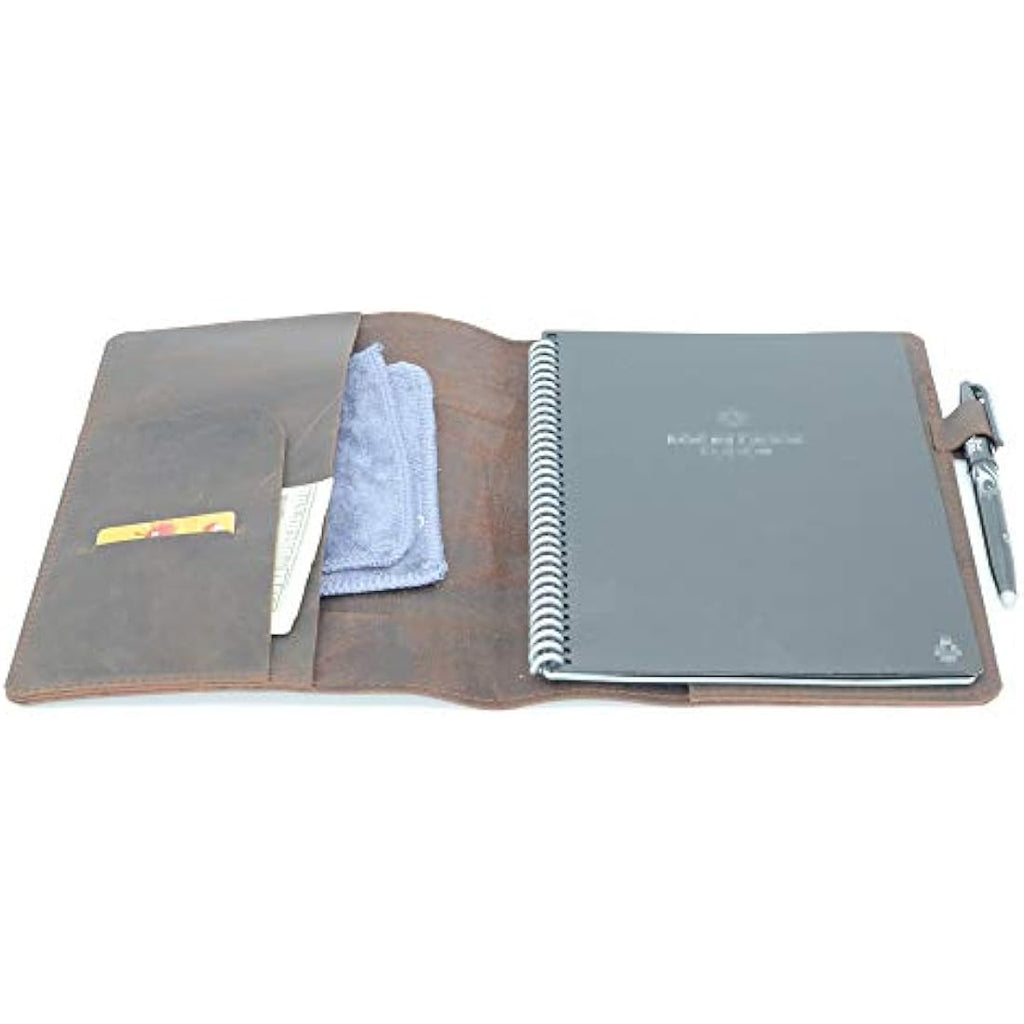 Leather Notebook Cover for Rocketbook Executive – Dark Brown