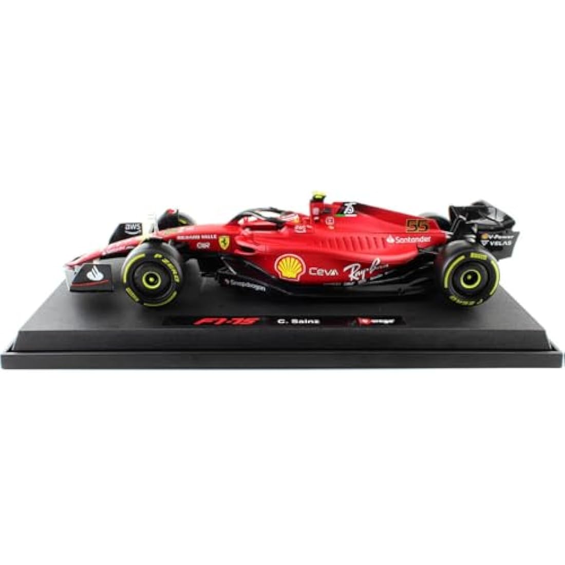 Bburago Ferrari F1-75 Leclerc 1:18 Die-Cast Formula 1 Race Car