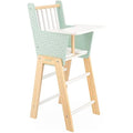Janod Zen Wooden Doll Highchair – FSC Wood Pretend Play Toy, Green/White