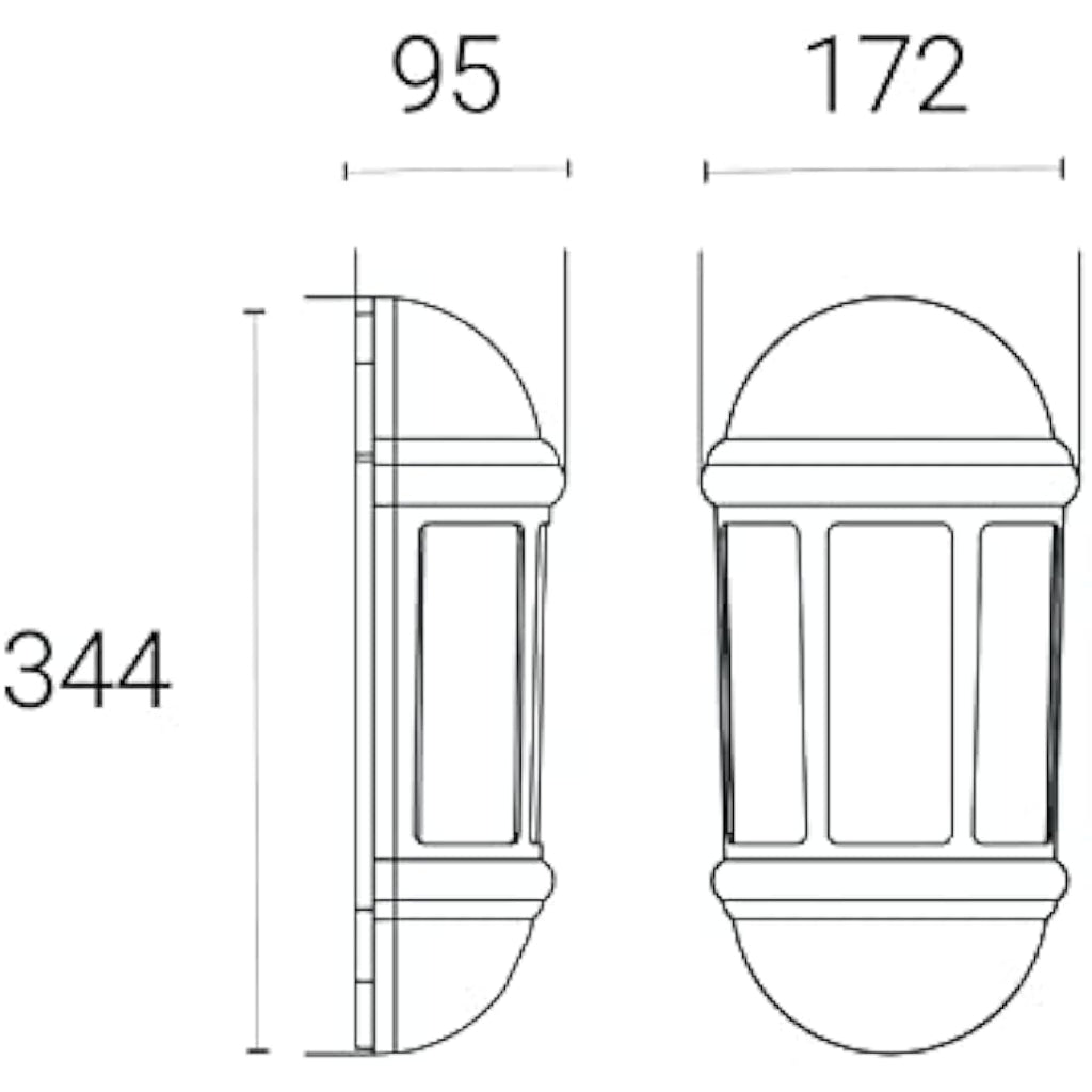 4lite Outdoor LED Half Wall Lantern | Black IP65 Motion Sensor Lamp