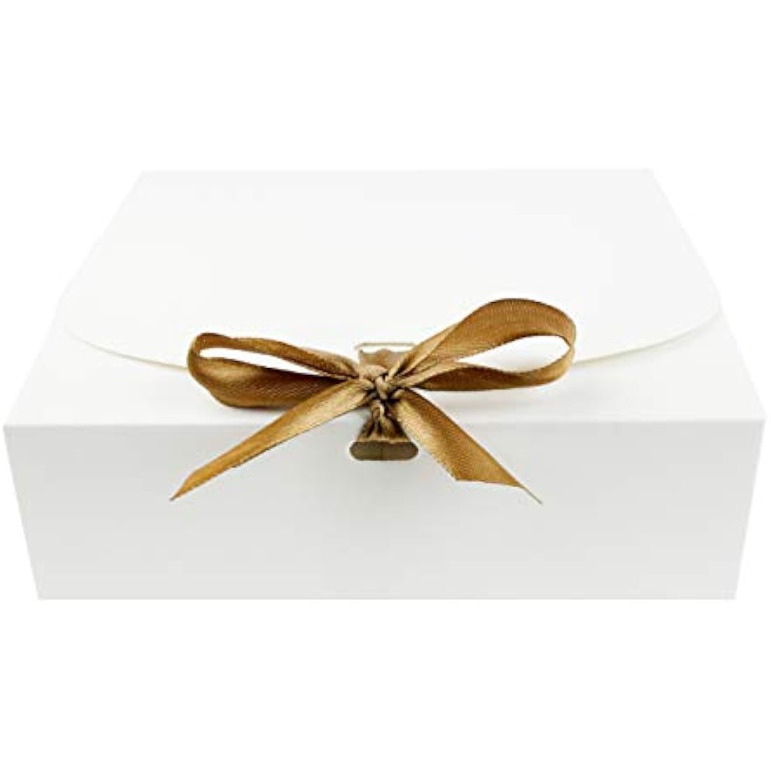 Jolof Store Square Gift Box Pack of 12 – White Kraft Paper with Ribbon