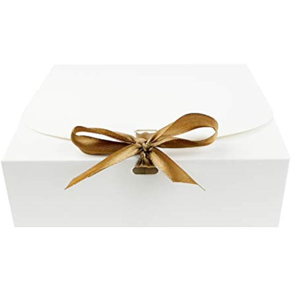 Jolof Store Square Gift Boxes - Pack of 12 Recycled Kraft with Ribbon