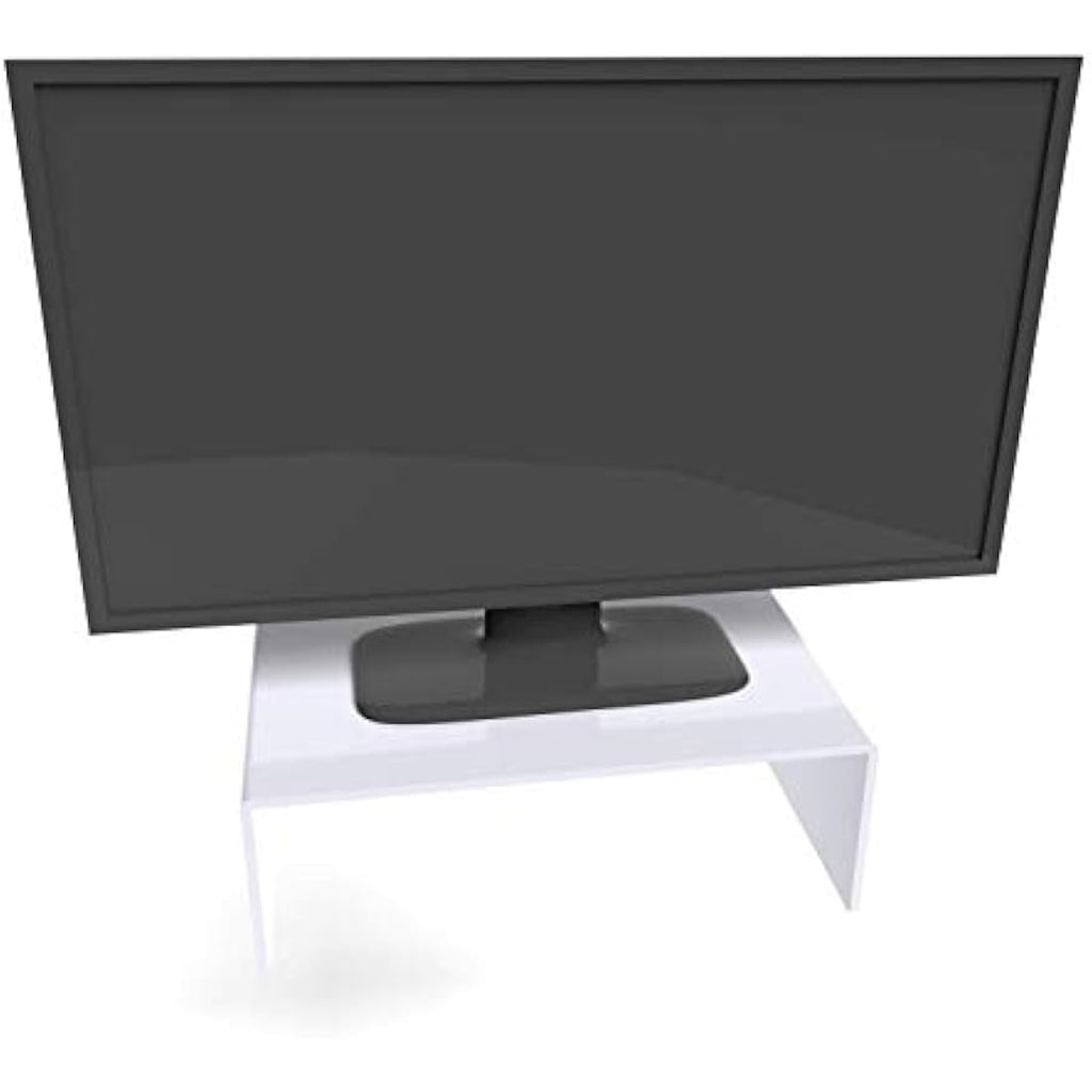 White Gloss Acrylic Monitor Riser and Laptop Display Stand