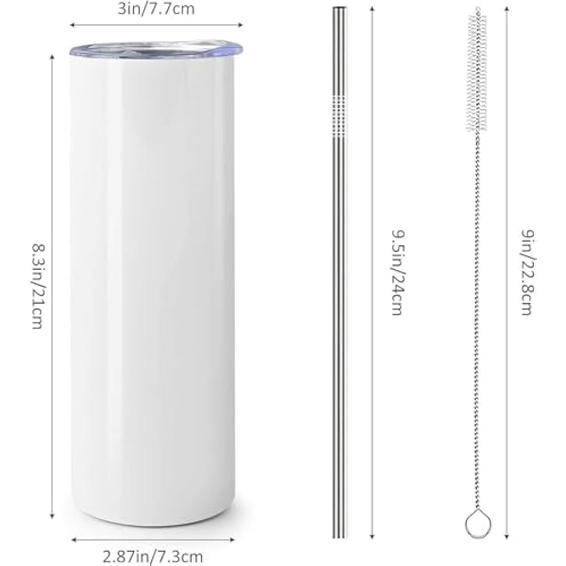 MSYU 20oz Sublimation Tumblers Bulk – 10 Pack Straight Stainless Steel