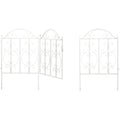 Relaxdays Ornate Steel Garden Gate – Vintage White Fence, 185 x 98.5 cm
