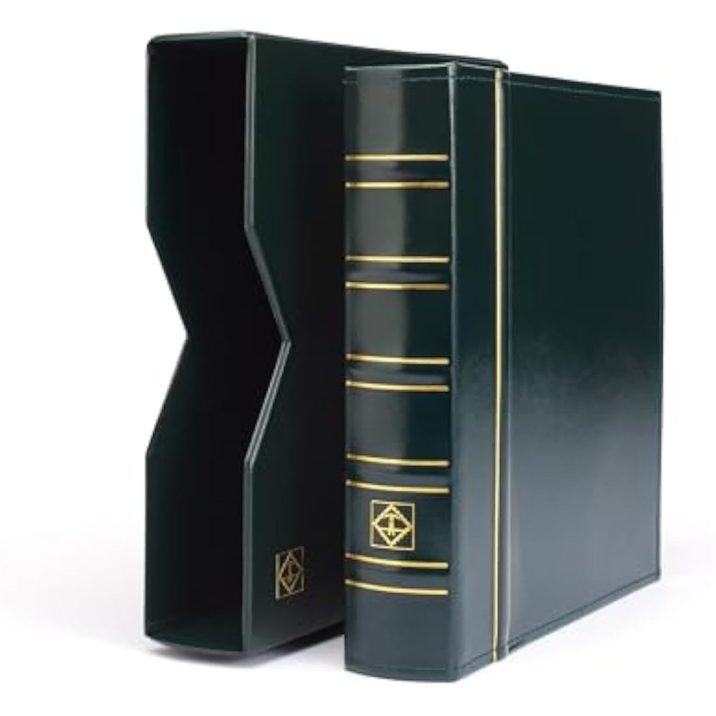 Lighthouse Optima Coin Album with Slipcase – Green Faux Leather Binder