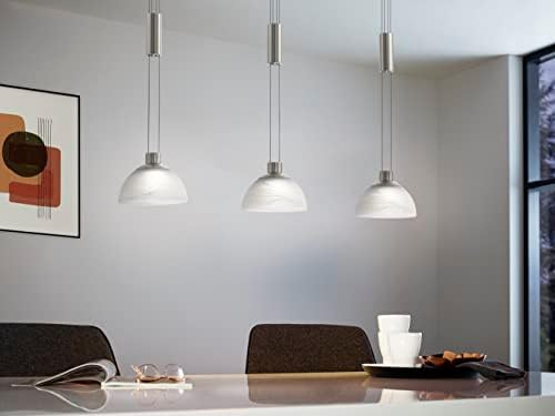 Eglo 3-Light LED Pendant Lamp | Satin Nickel & Alabaster Glass