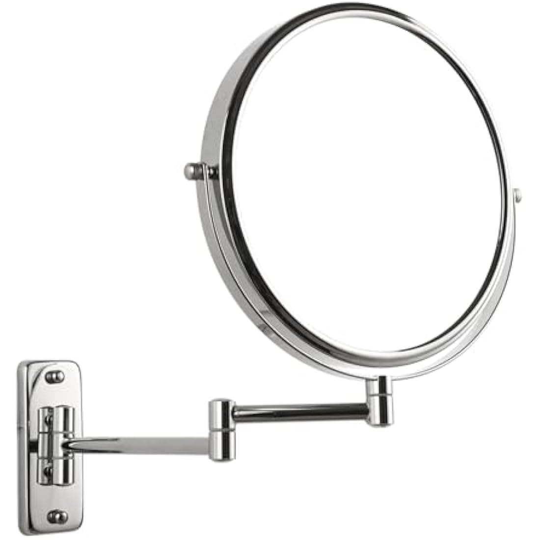 FFowcye 8" Wall Mounted Makeup Mirror | 1X/10X Magnifying Chrome Mirror
