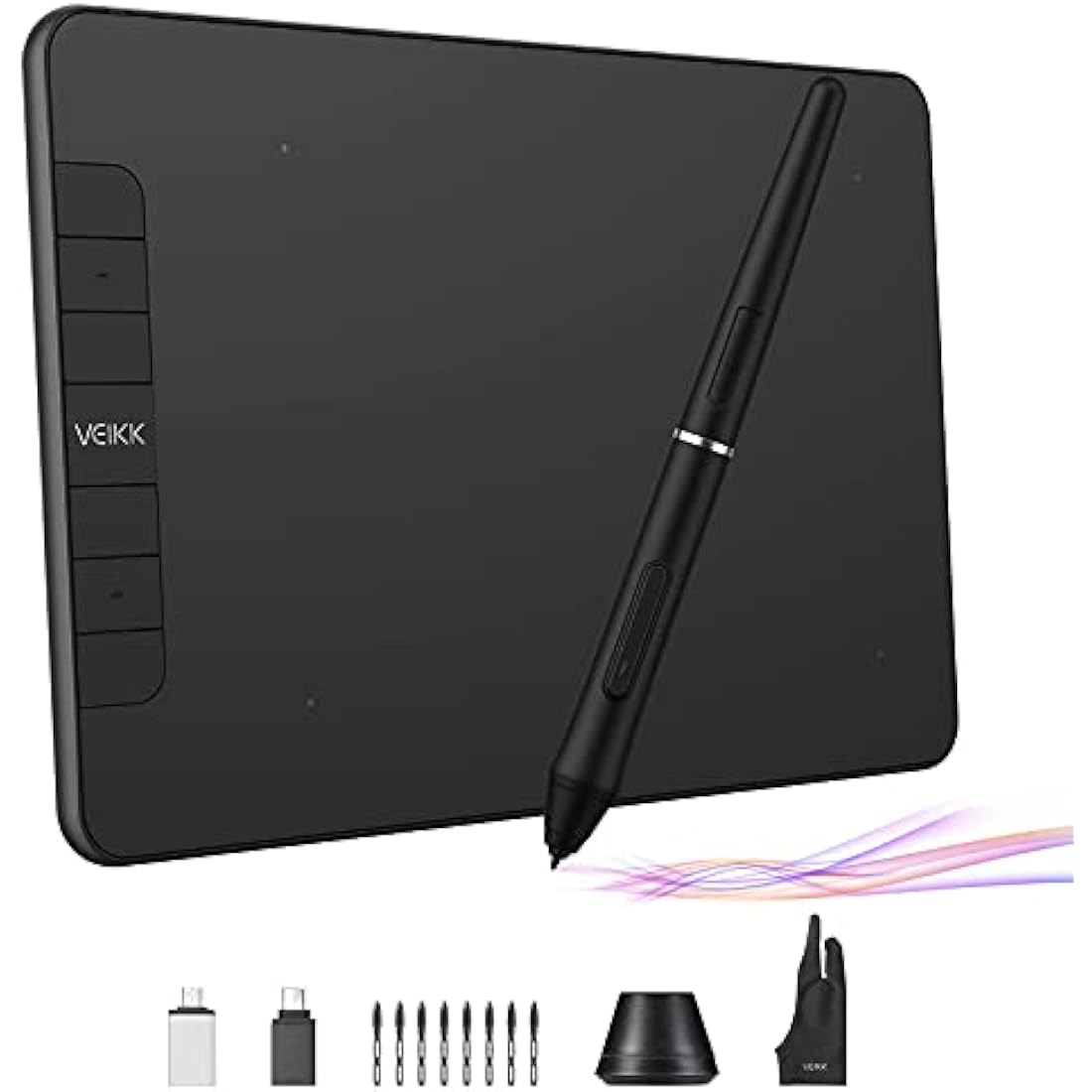 VEIKK VK640 Graphics Drawing Tablet – 6x4 Inch Pad with Battery-Free Pen