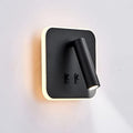 uksunvi LED Bedside Reading Wall Lamp | 12W Adjustable Spotlight - Black